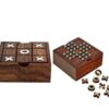 Nagina India Craft Wooden Tic Tac Toe Game with Glass Top (Brown, Medium)5X5X2 Inches Brown - Image 3