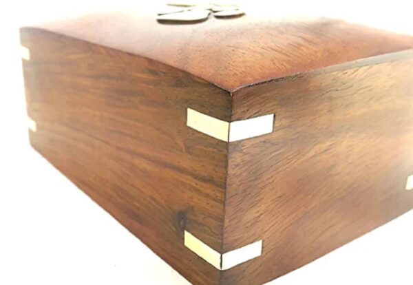 Nagina India Craft Handicrafted Wooden Cremation Urn with Brass Finish Design for Dog/Cat Ashes | Adult Funeral Urn Handcrafted | Affordable Urn for Ashes | Urn for Dogs Cats Memorial Keepsake Urns for Ashes - Image 4