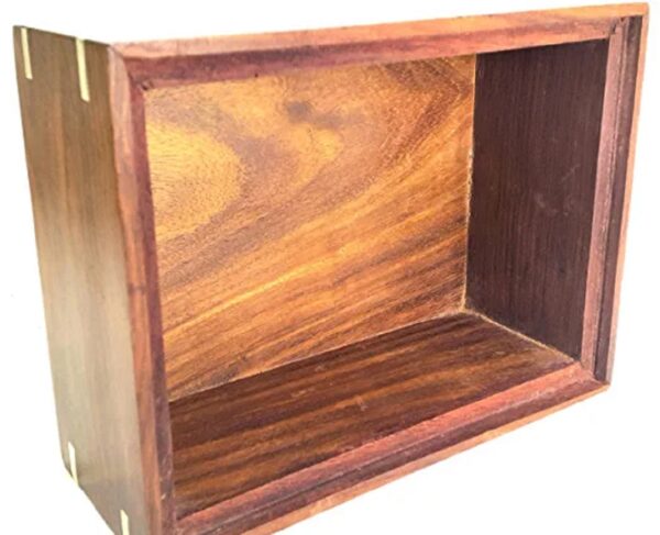 Nagina India Craft Handicrafted Wooden Cremation Urn with Brass Finish Design for Dog/Cat Ashes | Adult Funeral Urn Handcrafted | Affordable Urn for Ashes | Urn for Dogs Cats Memorial Keepsake Urns for Ashes - Image 6