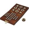 Nagina India Craft Wooden Tic Tac Toe Game with Glass Top (Brown, Medium)5X5X2 Inches Brown - Image 2