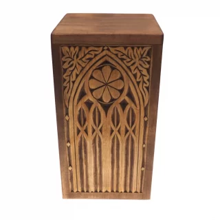 Wooden Cremation Urn Box for Human Ashes | Brown - 10" Inches