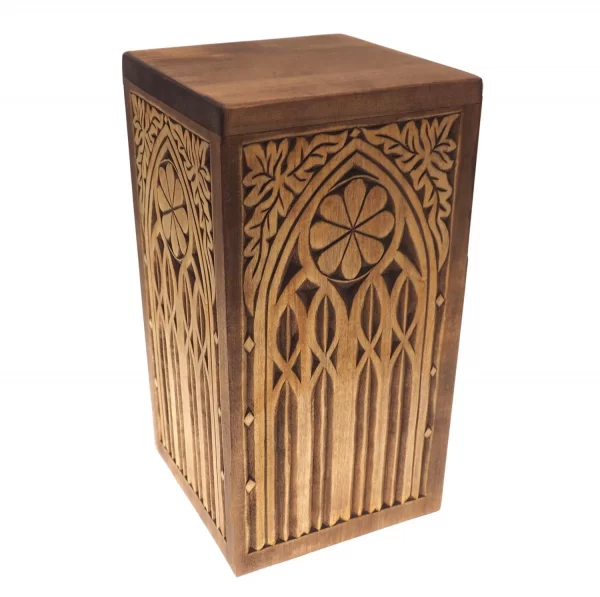 Wooden Cremation Urn Box for Human Ashes | Brown - 10" Inches - Image 3