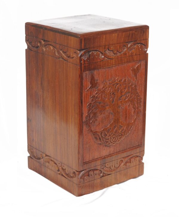 Engraved Tree of Life Urn I Solid Rosewood Urn Box for Human Ashes I Cremation Wooden Urn Box