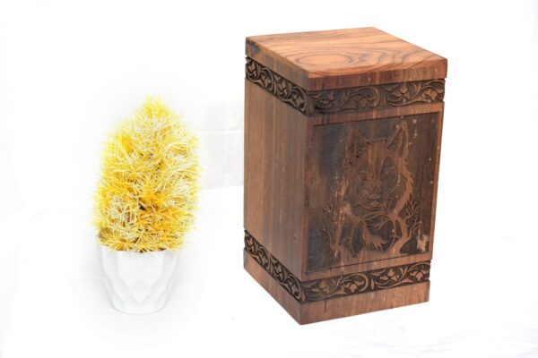 Handcrafted Loving Pet Design Solid Rosewood Urn Box for Human Ashes I Cremation Wooden Urn Box - Image 3