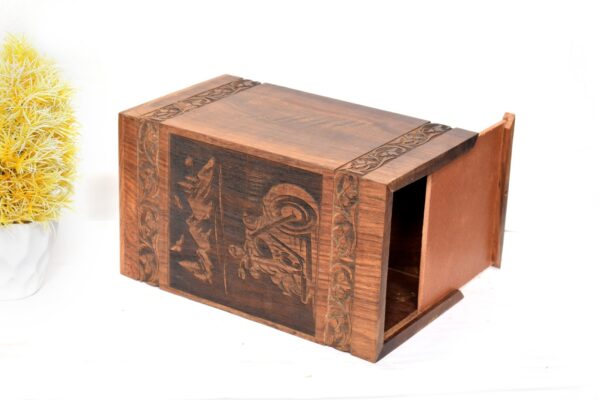 Handcrafted Bike Design Solid Rosewood Urn Box for Human Ashes I Cremation Wooden Urn Box - Image 3