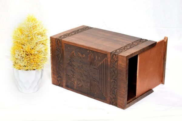 Handcrafted Loving Couple Design Solid Rosewood Urn Box for Human Ashes I Cremation Wooden Urn Box - Image 3