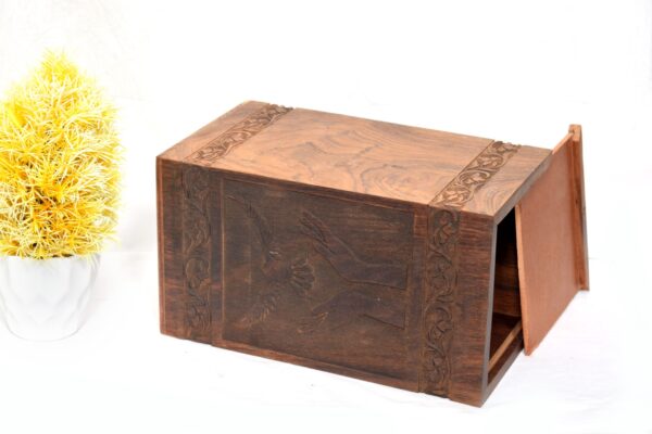 Handcrafted Loving Bird Design Solid Rosewood Urn Box for Human Ashes I Cremation Wooden Urn Box - Image 2